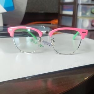 Vibrant Pink and Green Kids Sunglasses